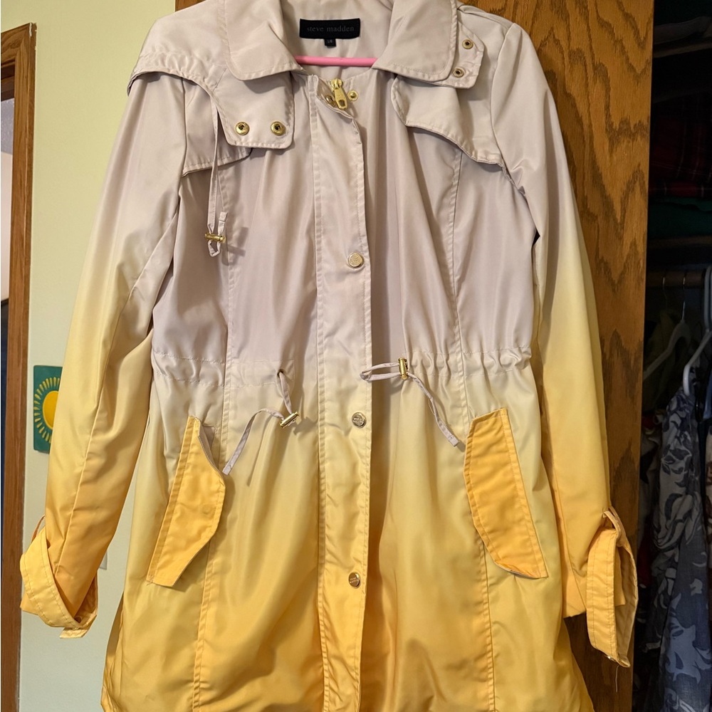 Steve Madden Yellow and Cream Trench Coat
